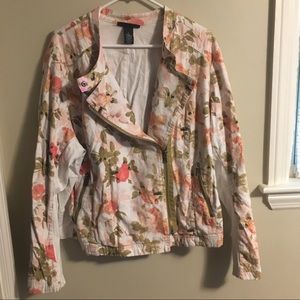 Floral light moto jacket - Lane Bryant size 26
